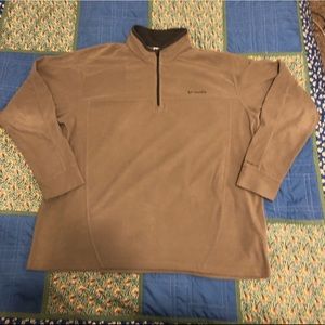 Men’s Tan Fleece Columbia Quarter Zip Sweatshirt